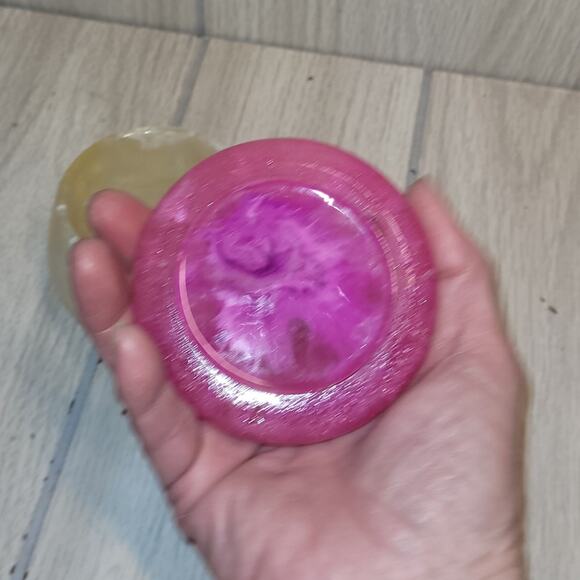 Epoxy Resin Pink and Cream Mushroom Jar Decor Stash Box Trinket Box - Picture 3 of 7